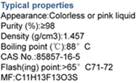 (CAS:85857-16-5) 1H,1H,2H,2H-Perfluorooctyl iodide, 3,3,4,4,5,5,6,6,7,7,8,8,8-Tridecafluorooctyl iodide, 8-Iodo-1,1,1,2,2,3,3,4,4,5,5,6,6-tridecafluorooctane