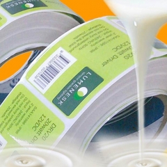 Water based PSA for washable film labels